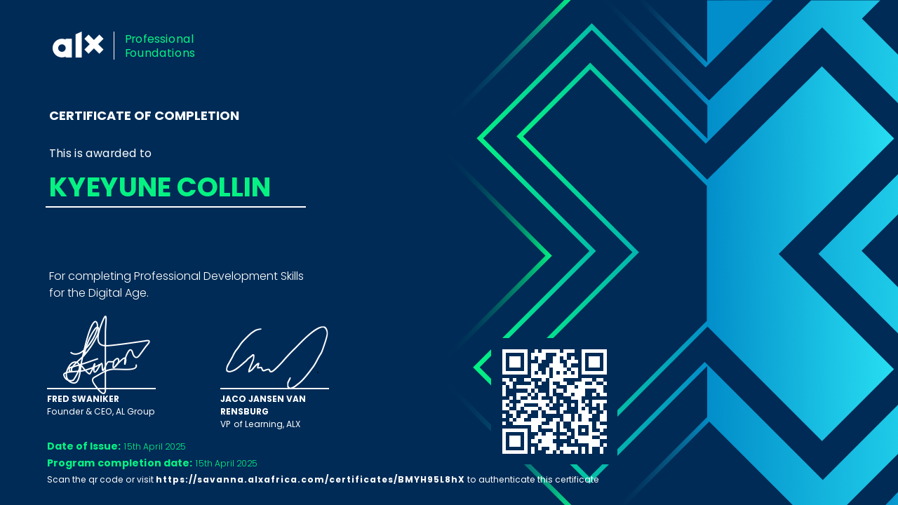 ALX Professional Foundations Certificate